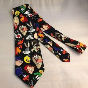 #1231 LOONEY TUNES  BUGGS BUNNY TAZMANIAN DEVIL TWEETY TIE 56 IN x 4 IN